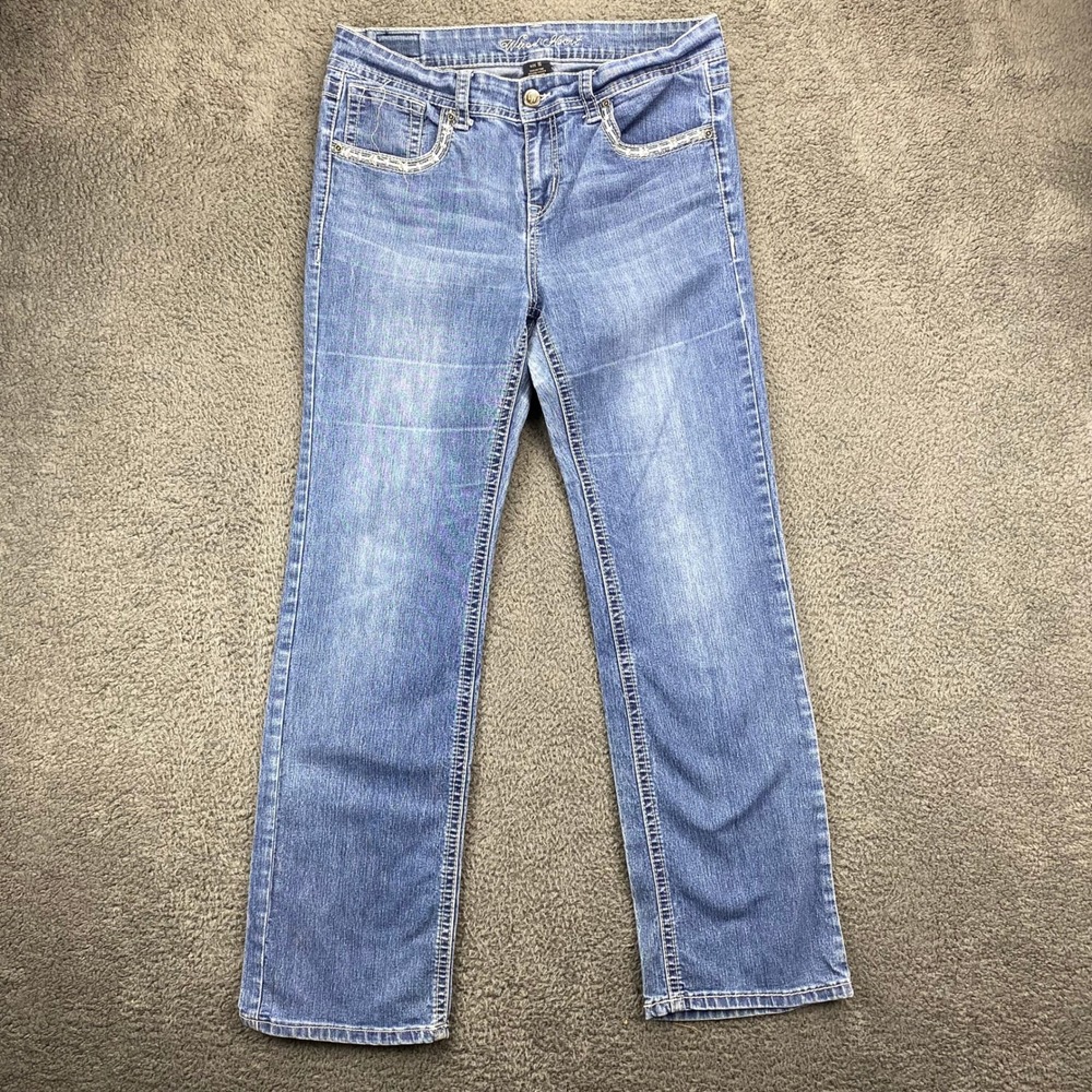 Wired Heart Women's Jeans Size 16 Embellished Pockets Bootcut Denim‎ Pants